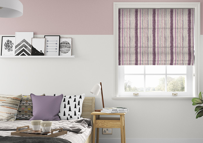 Guarda Stripe, Grape - Roman Blind - Image 3
